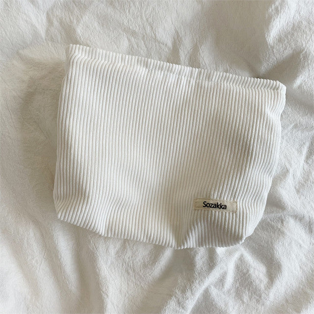 Chic Corduroy Travel Cosmetic Bag