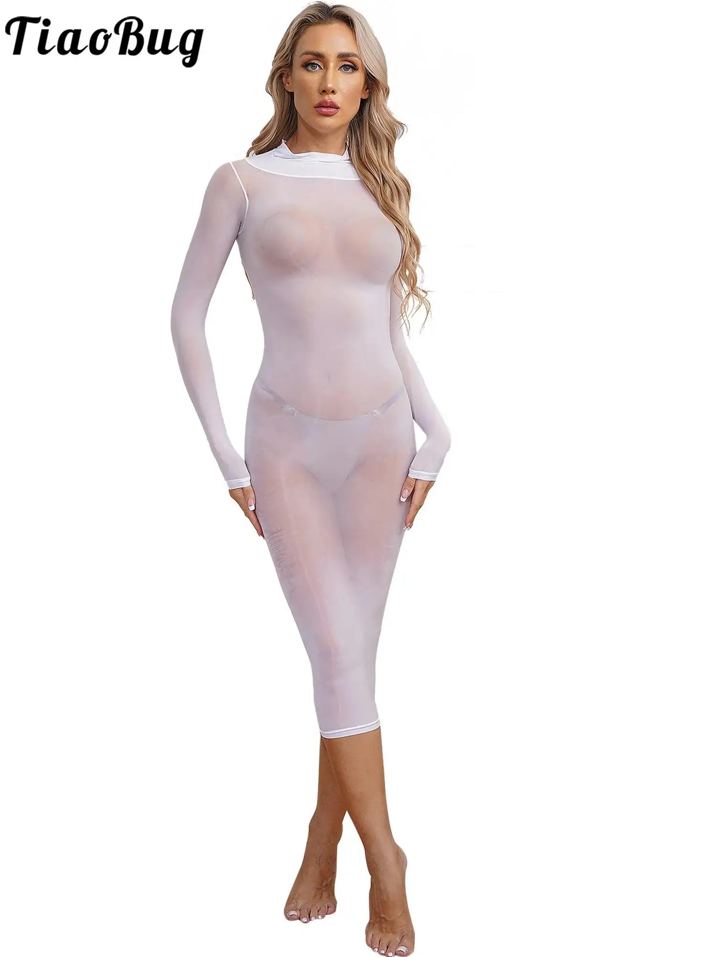 Womens See Though Bodycon Dress