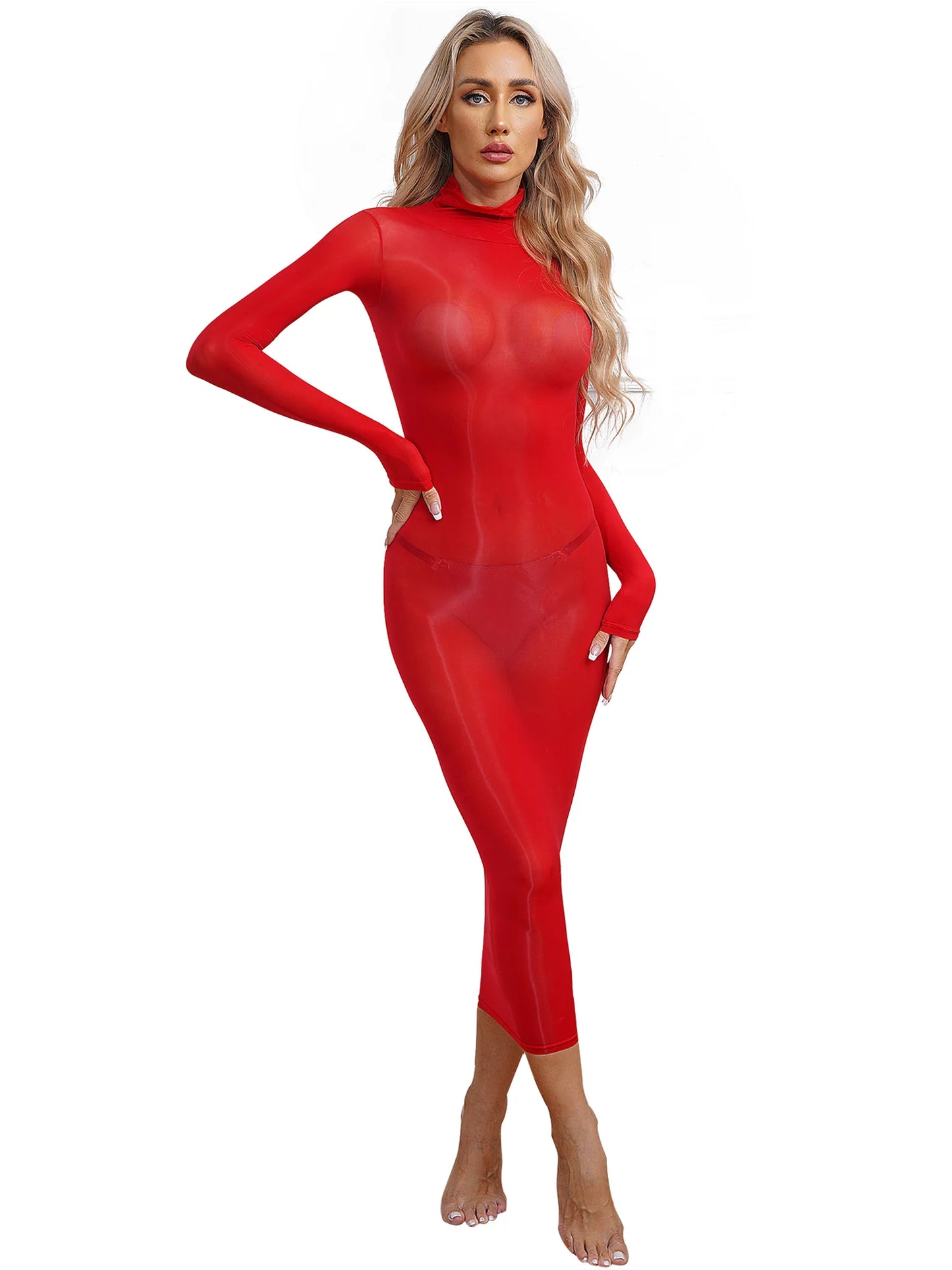 Womens See Though Bodycon Dress